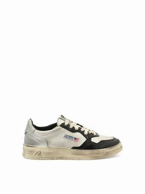 Sup Vint Low Sneakers in White/Black/Silver Roav V1 Sneakers