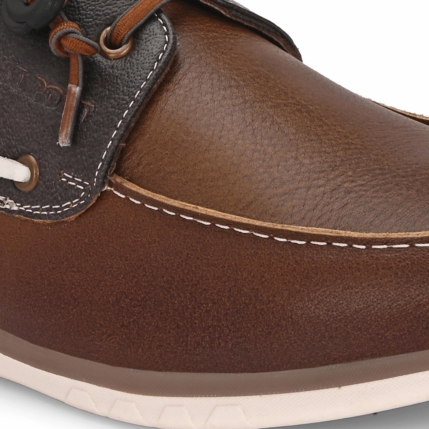 Casual Shoe Sale West Port Men Premium Leather Boat Shoes (Danial-66-Tan-Grey)