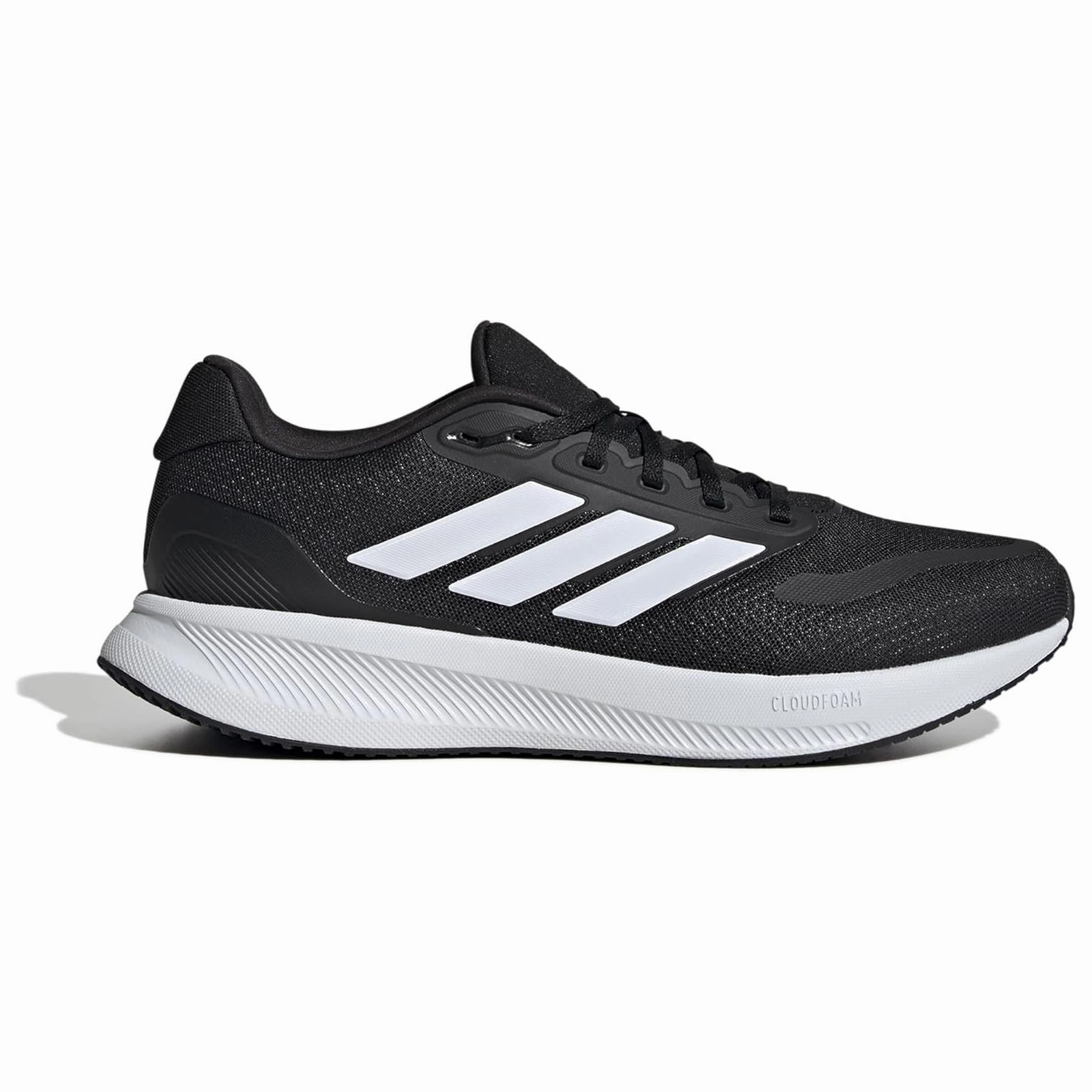 Adidas Shoes. Men's Wide Fit Adidas Runfalcon 5 Walking/Running Sneakers - Black/White