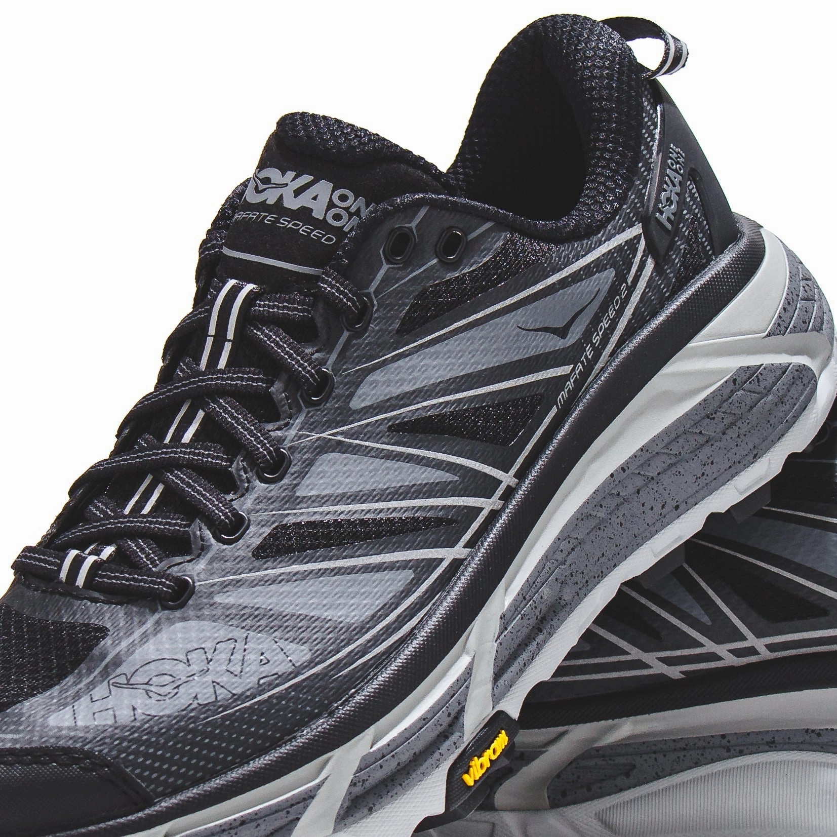 Shoes For High Arch Support Hoka One One Men Mafate Speed 2 Black Castlerock 1126851-BCSTL