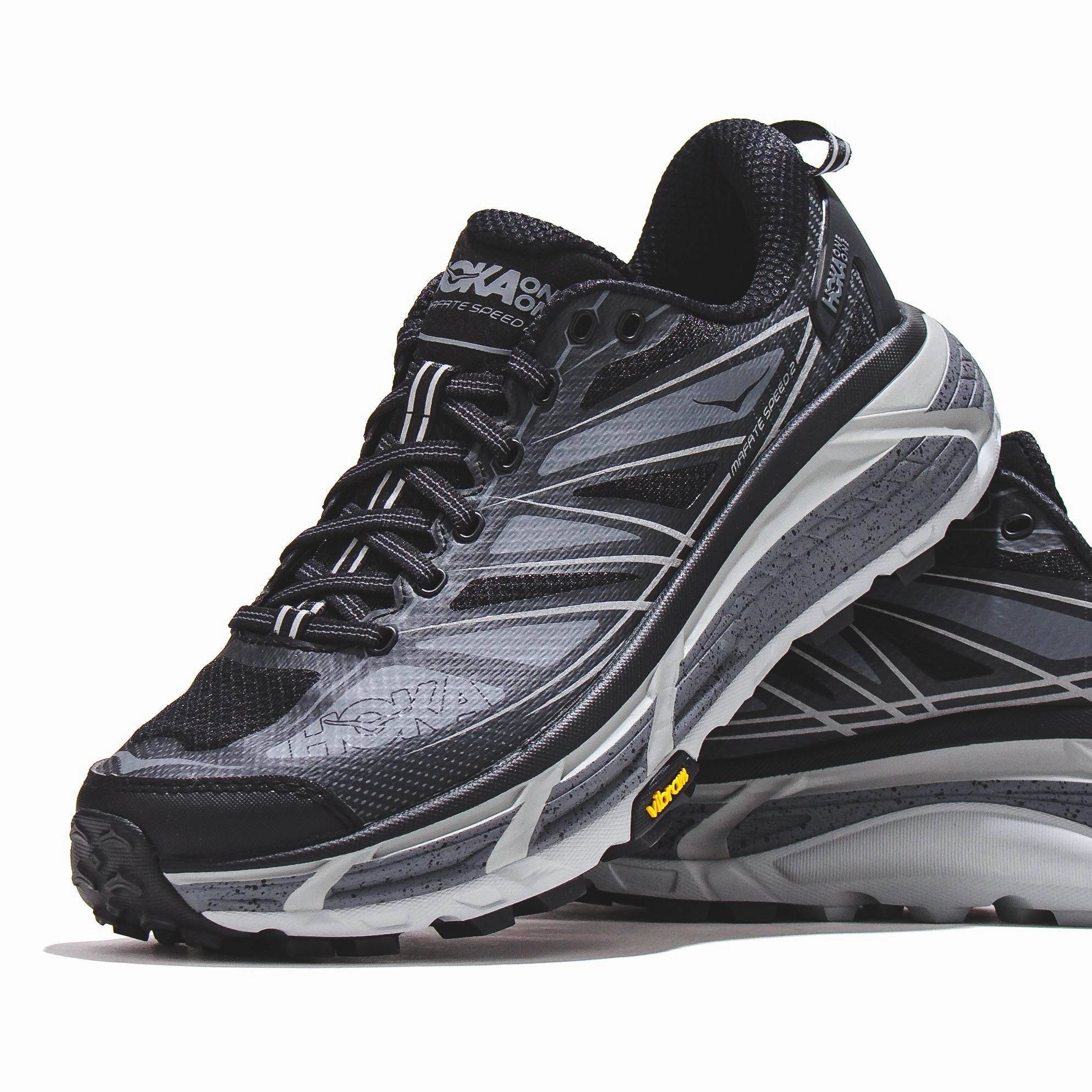 Hoka One One Men Mafate Speed 2 Black Castlerock 1126851-BCSTL Shoes For Heel Pain