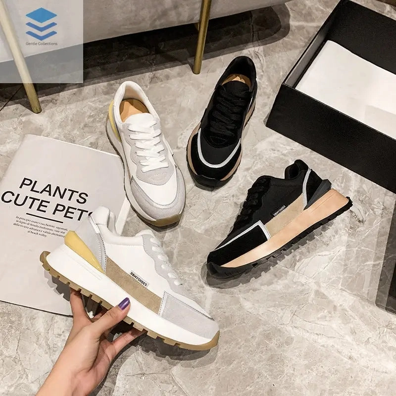 Stability Running Shoes For Pronation Net Red Thick-soled Casual Running Shoes Women