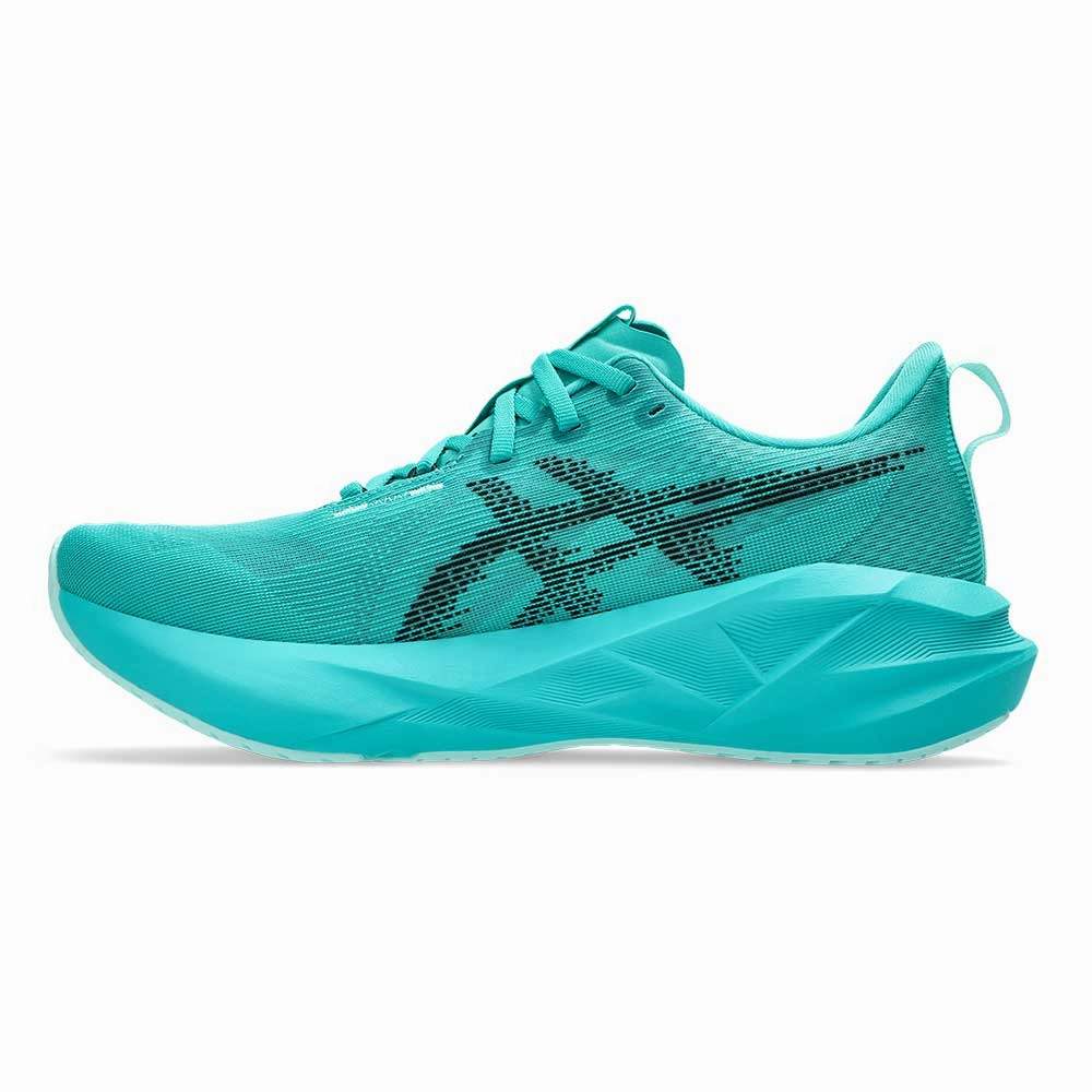 Asics Swimrun Shoes Men's Novablast 5 Running Shoe - Wave Teal/Black - Regular (D)