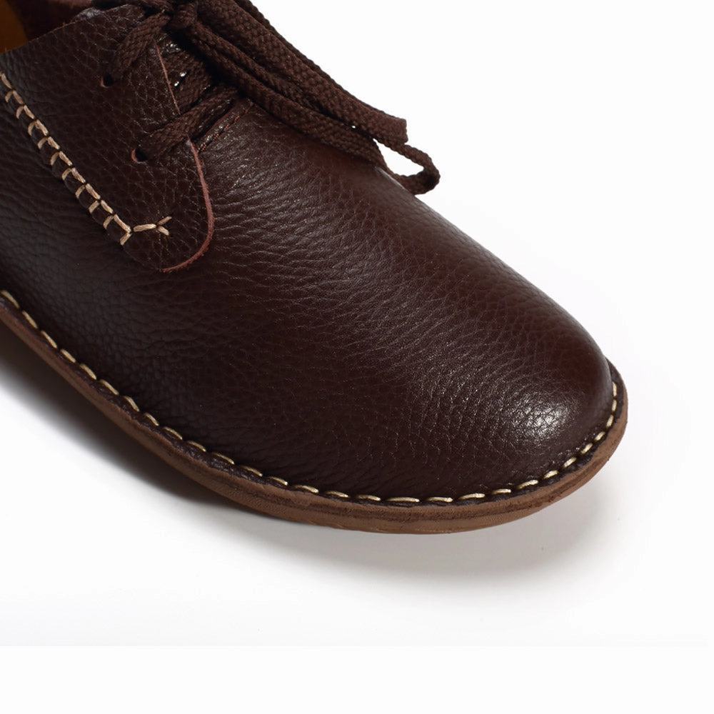 Women Shoes Flat Genuine Leather Hand-Made Ladies Flat Shoes Black/Brown/Coffee Casual Lace Up Flats Soft Sole Flat Shoes