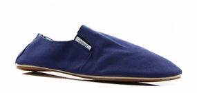 Barefoot Business Casual Shoes Mens Zasel Day Navy Canvas Casual Slip On Shoes