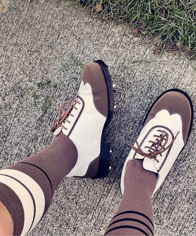 Best Sneaker Like Golf Giclee Women's Under Score Premium Leather Golf Shoes - Brown