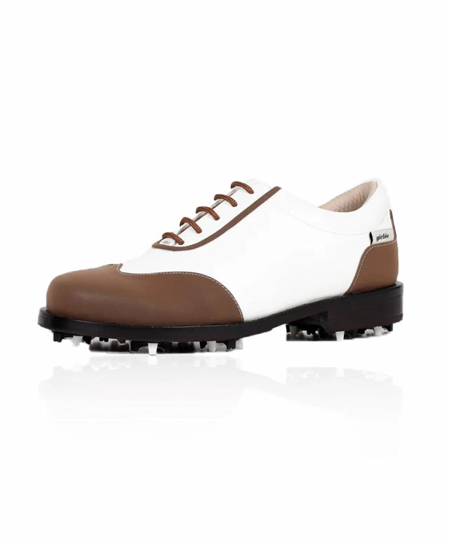 Replace Golf Shoe Spikes Giclee Women's Under Score Premium Leather Golf Shoes - Brown