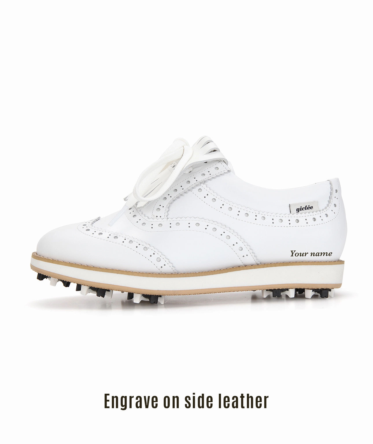 Air Max 90 Golf Shoe Giclee Women's Under Score Premium Leather Golf Shoes - Brown