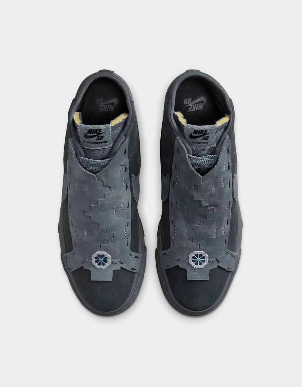 Asics Shoes Gel Nike SB x Di'Orr Greenwood Blazer Mid QS Skate Shoes - Anthracite/Dark Smoke Grey