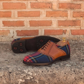 Footjoy Golf Shoes Men's Saddle Golf Leather Shoes Wide Plus Size Blue Brown 2983