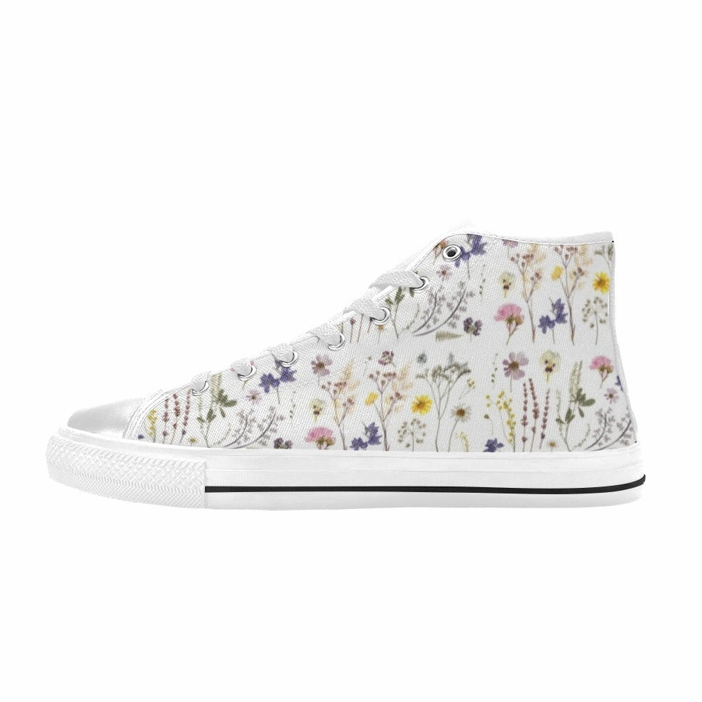 Flat Aerosoles Shoes Wildflowers White High Top Canvas Women's Shoes