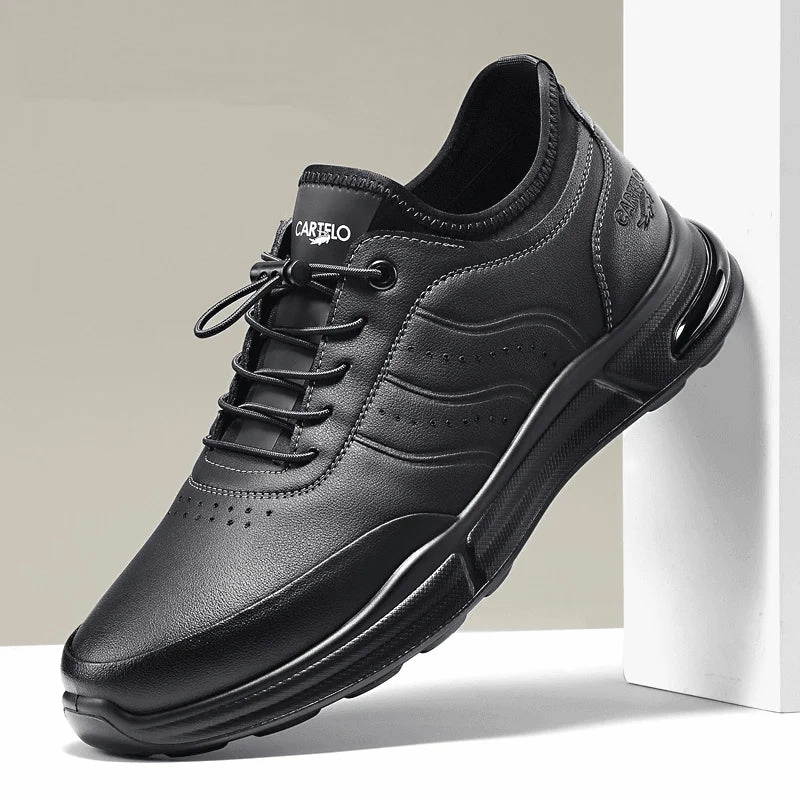 Heeled Flat Shoes Comfortable leather soft sole versatile men's shoes