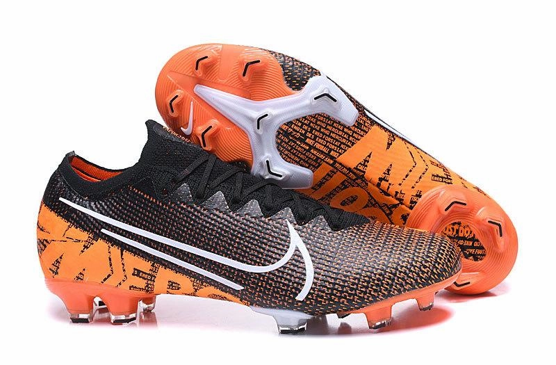 Mercurial Vapor XIII SE FG Flyknit 360 Soccers Cleats Shoes Black Orange Asics Arch Fit Shoes