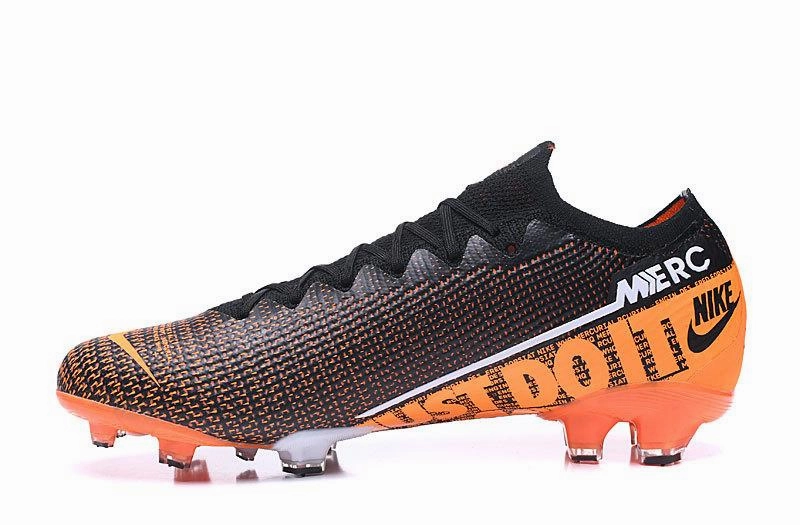 Mercurial Vapor XIII SE FG Flyknit 360 Soccers Cleats Shoes Black Orange Asics Flat Foot Shoes