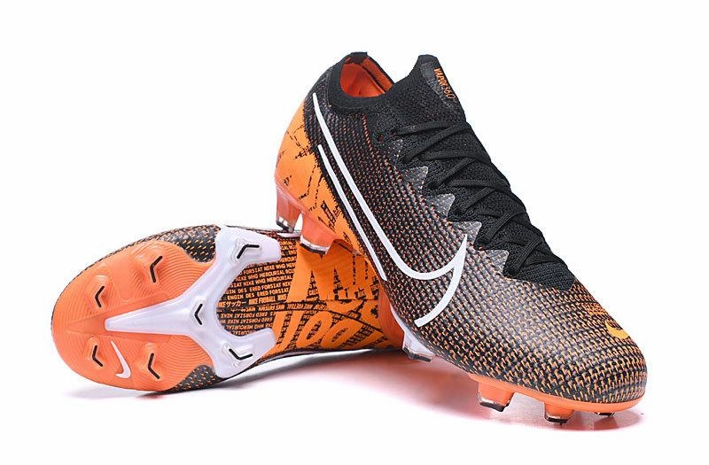 Asics Shoes With Carbon Plate Mercurial Vapor XIII SE FG Flyknit 360 Soccers Cleats Shoes Black Orange