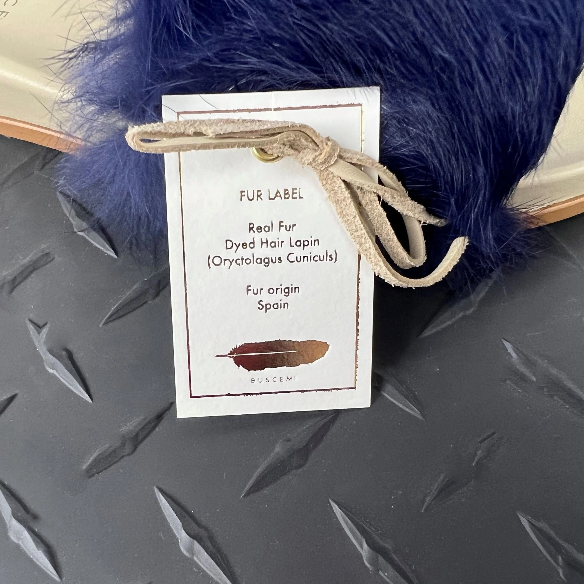 Buscemi Women's Slide Fur Clot Purple Leather Slippers Nightmare Before Christmas Slippers