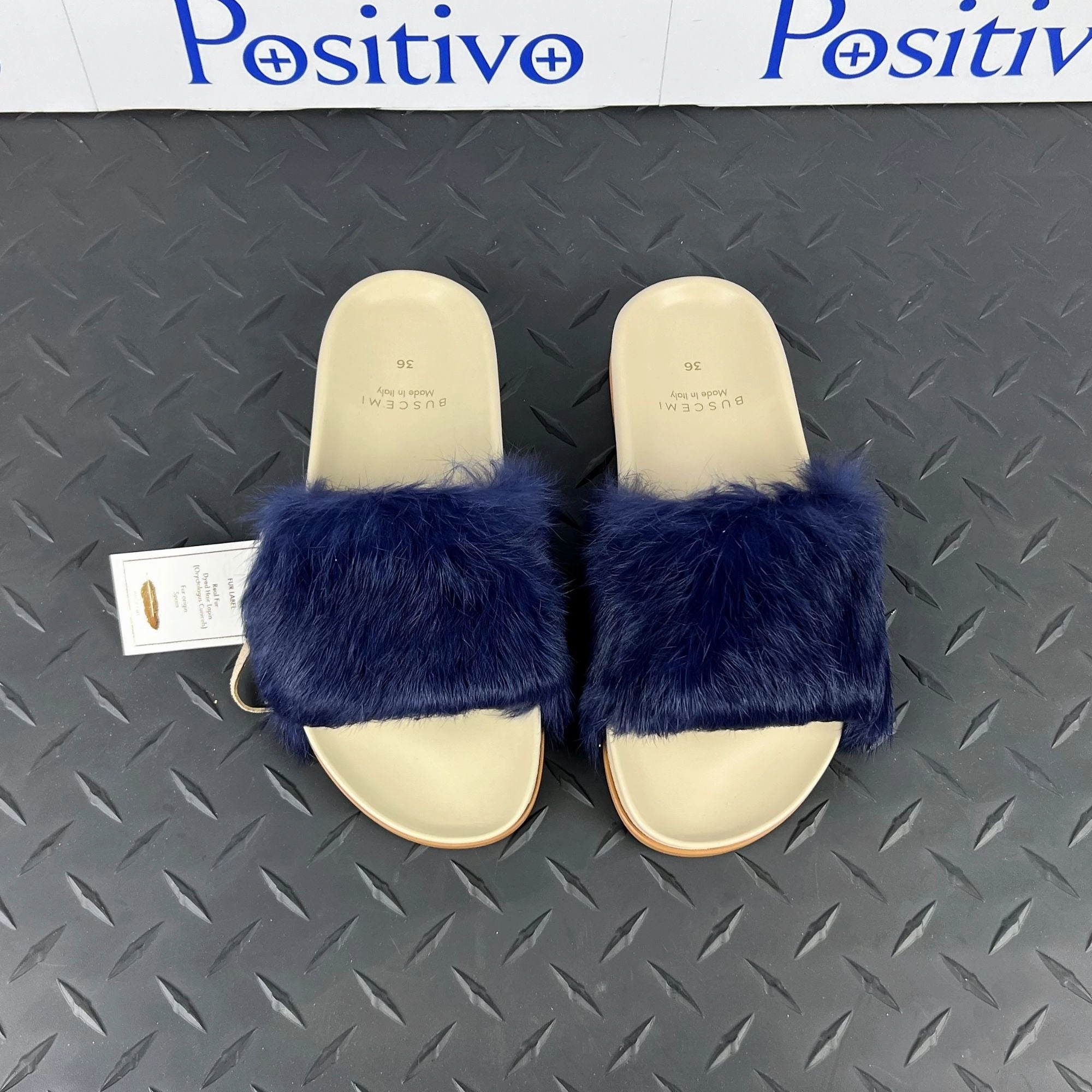 Ground Up Slippers Buscemi Women's Slide Fur Clot Purple Leather Slippers