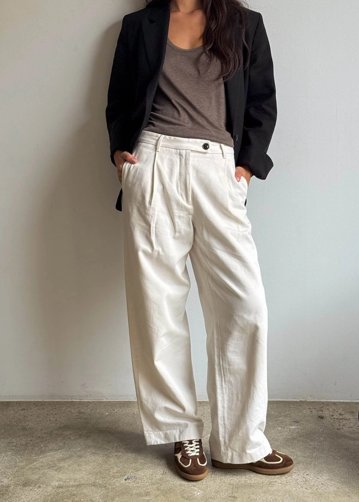 Tb.490 Rife Cocoa & Off White Leather Sneakers Shoes Wide Flat Feet