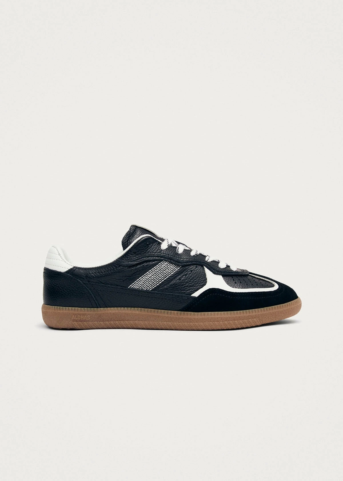 Flat Shoe Porn Tb.490 Rife Grain Black & White Leather Sneakers