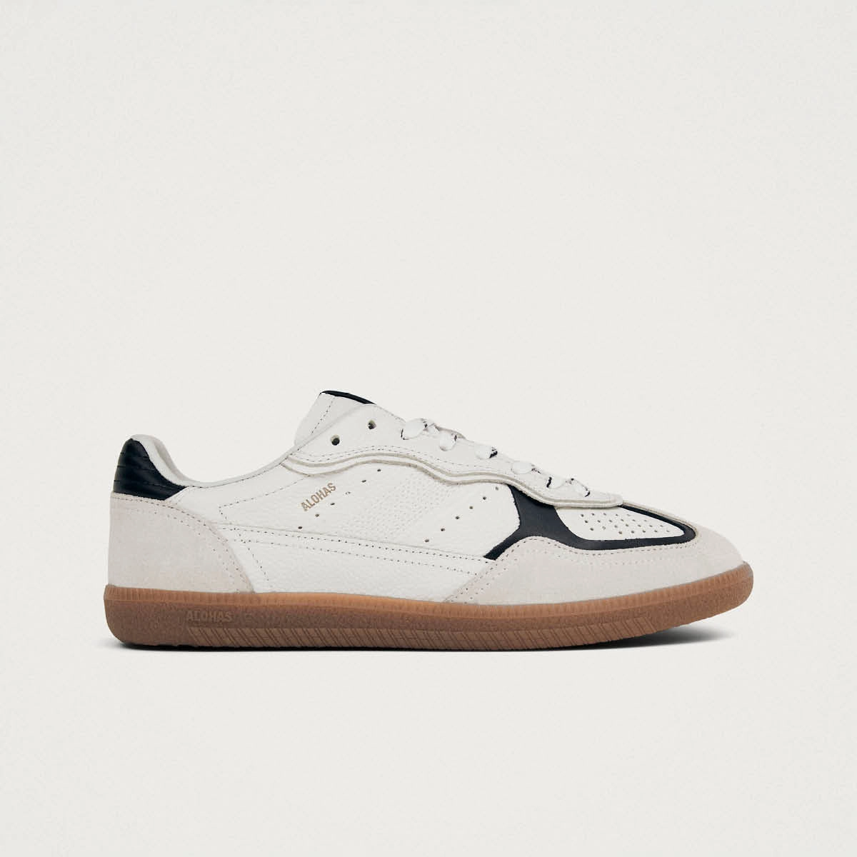 Flat Silver Sparkly Shoes Tb.490 Rife Grain White Black Leather Sneakers