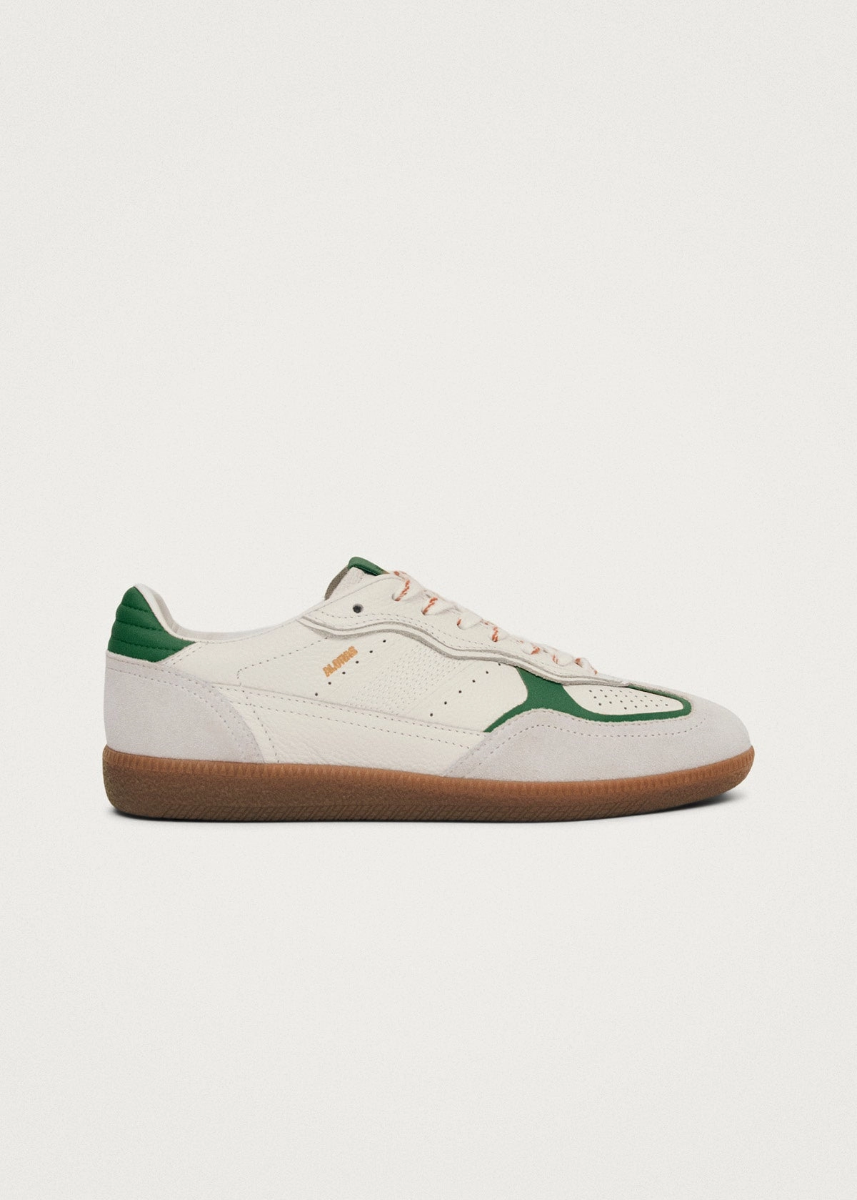 Tb.490 Rife Grain White Grass Green Leather Sneakers Tory Burch Shoes Flats