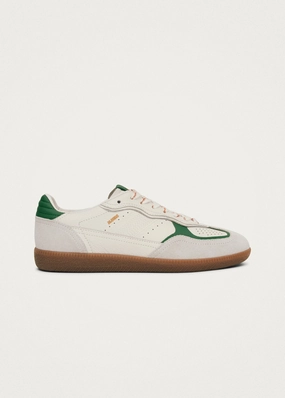 Tb.490 Rife Grain White Grass Green Leather Sneakers Pointy Flats Shoes