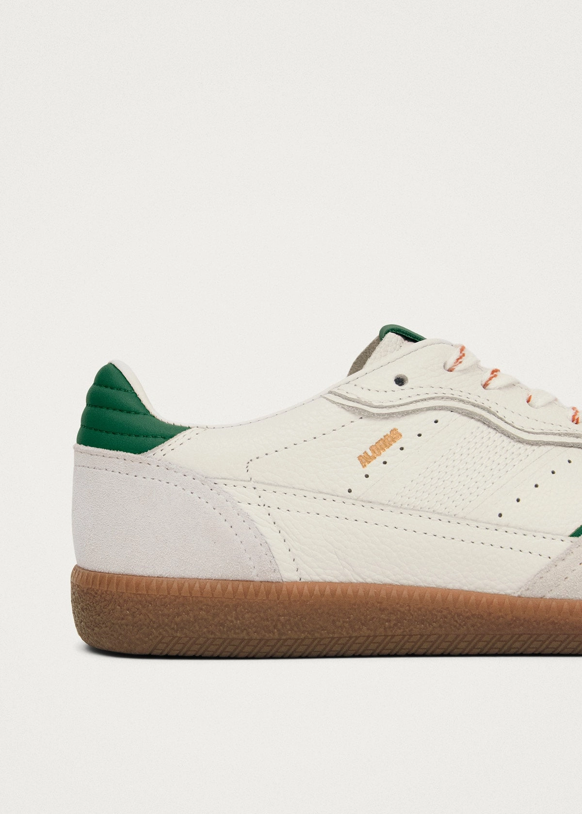 Tb.490 Rife Grain White Grass Green Leather Sneakers Flat Chunky Shoes