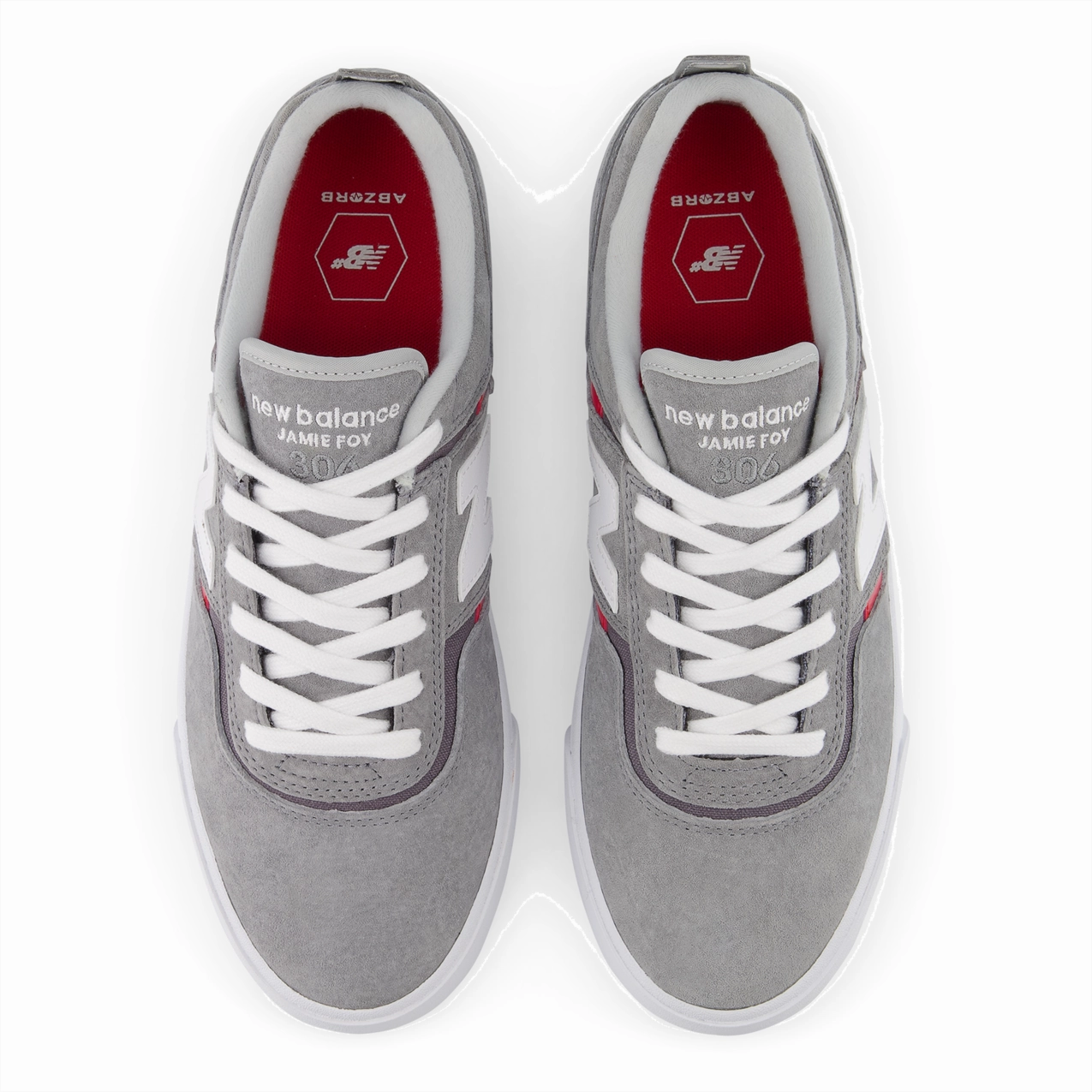 New Balance Comfort Insert Memory Sole New Balance Numeric Men's Jamie Foy 306 Grey White Shoes