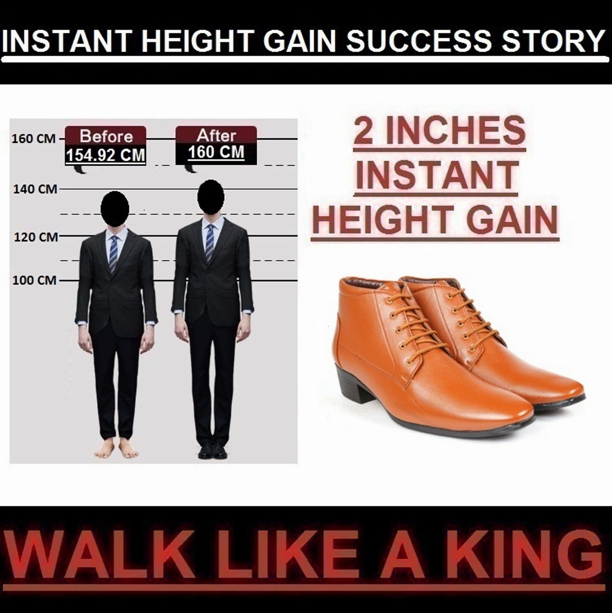 Boots Sprained Ankle Bxxy Height Increasing Formal Lace-up Boots