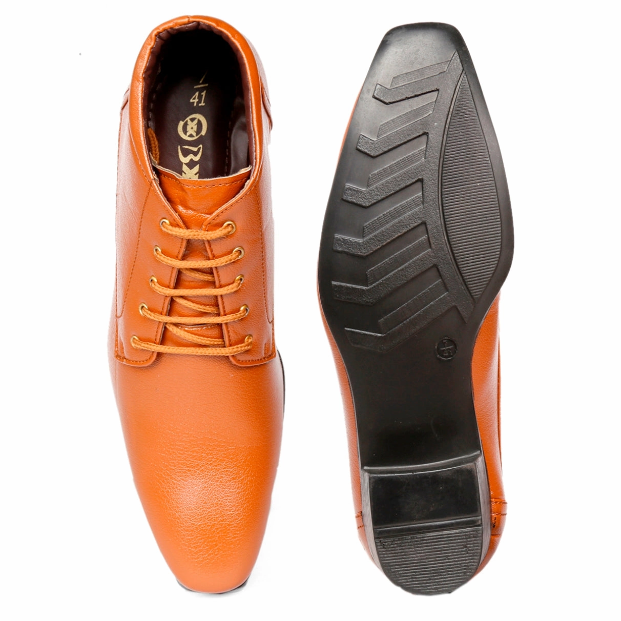 Bxxy Height Increasing Formal Lace-up Boots Rubber Steel Toe Boots