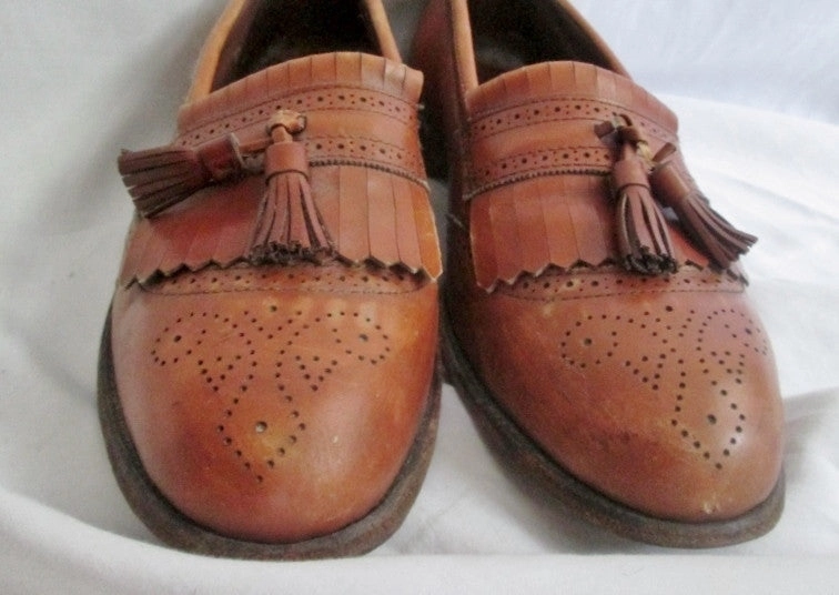 Custom Cowgirl Boots Mens ALLEN EDMONDS BRIDGETON USA Leather Mocs Walking Shoes Loafers 11D BROWN Slip On