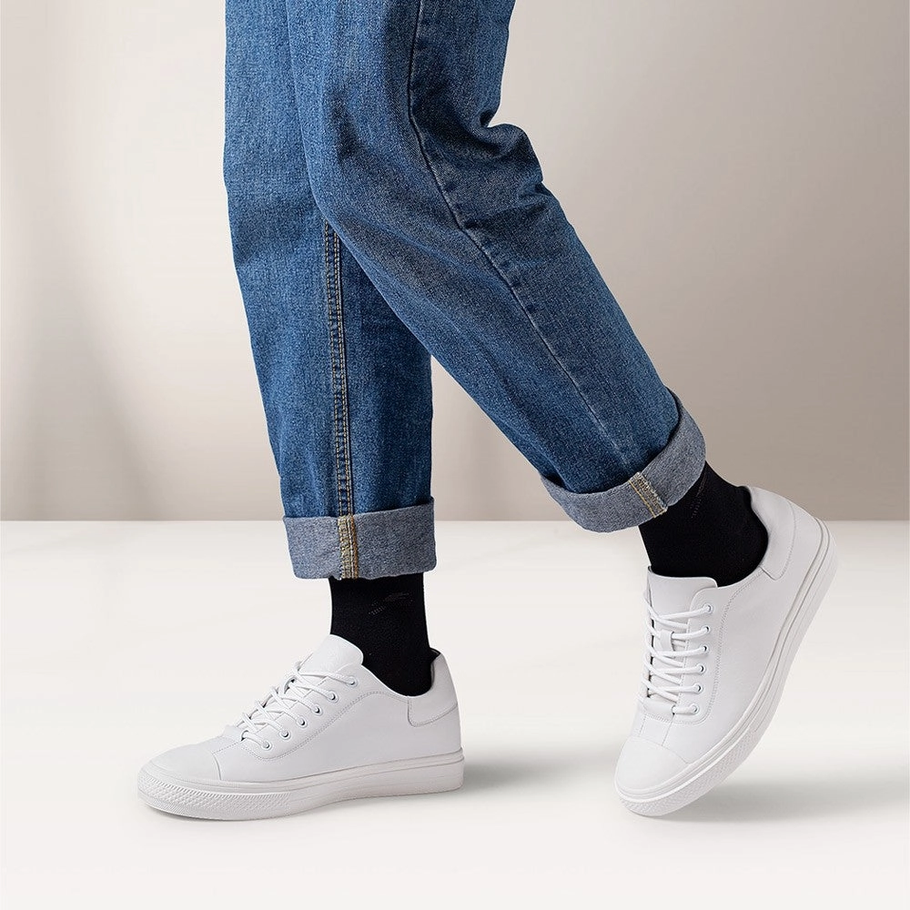 6 CM/2.36 Inches CMR CHAMARIPA  Elevator Shoes for Men - Step Up Your Style with 2.36 Inches of Height in White Casual Sneakers Casual Shoes Older Guys