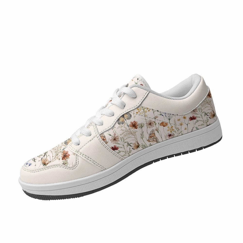 Tiny Bloom Watercolor Butterfly Vegan Leather Sneakers Cloud X 4 Sneakers