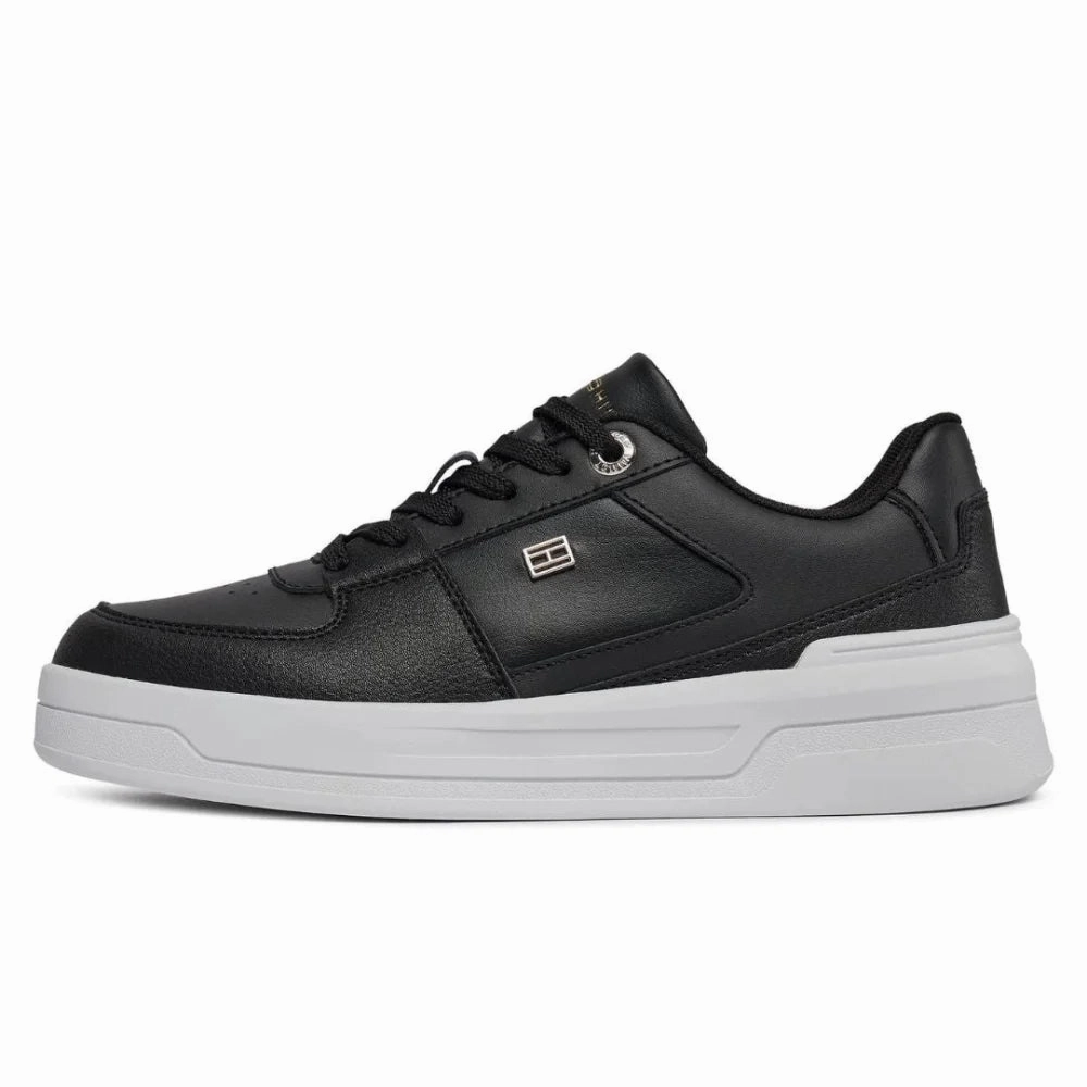 Tommy Hilfiger Essential Basket Women FW0FW07684-BLK Prada Patent Leather Sneakers