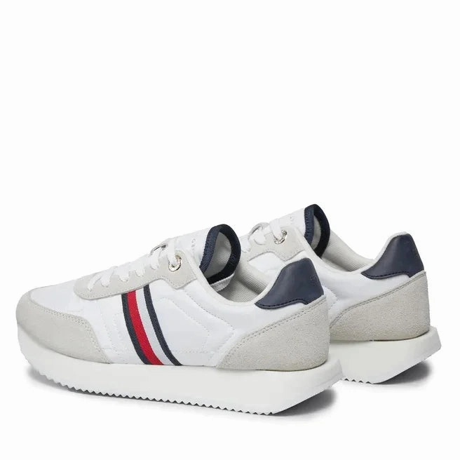 Tommy Hilfiger Essential Runner Global Stripes Women FW0FW07831-WHT Hoverboard Sneakers