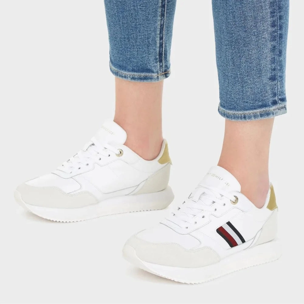 Tommy Hilfiger Global Stripes Lifestyle Runner Women FW0FW07584-WHT Boat Sneakers