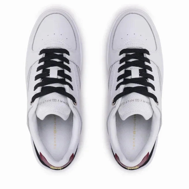 Tommy Hilfiger Leather Basket Sneaker Women FW0FW06951-WHT Kobe Bryant Sneakers