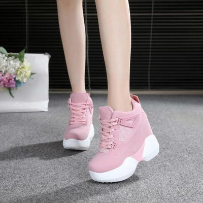 White Wedge Sneakers Women's Thick Sole Sneakers