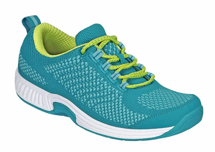 Good Sneakers For Bunions Orthofeet Women Coral Stretch Knit - Turquoise