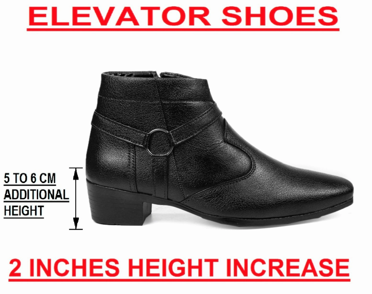 BXXY Men's New Height Increasing with Strapped Zipper and Buckle Boots for All Occassions and All Seasons Thousand Mile Boots
