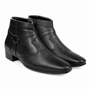 Dibs Boots BXXY Men's New Height Increasing with Strapped Zipper and Buckle Boots for All Occassions and All Seasons