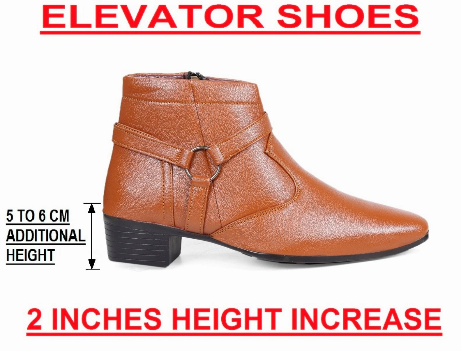 Pull On Snow Boots BXXY Men's New Height Increasing with Strapped Zipper and Buckle Boots for All Occassions and All Seasons