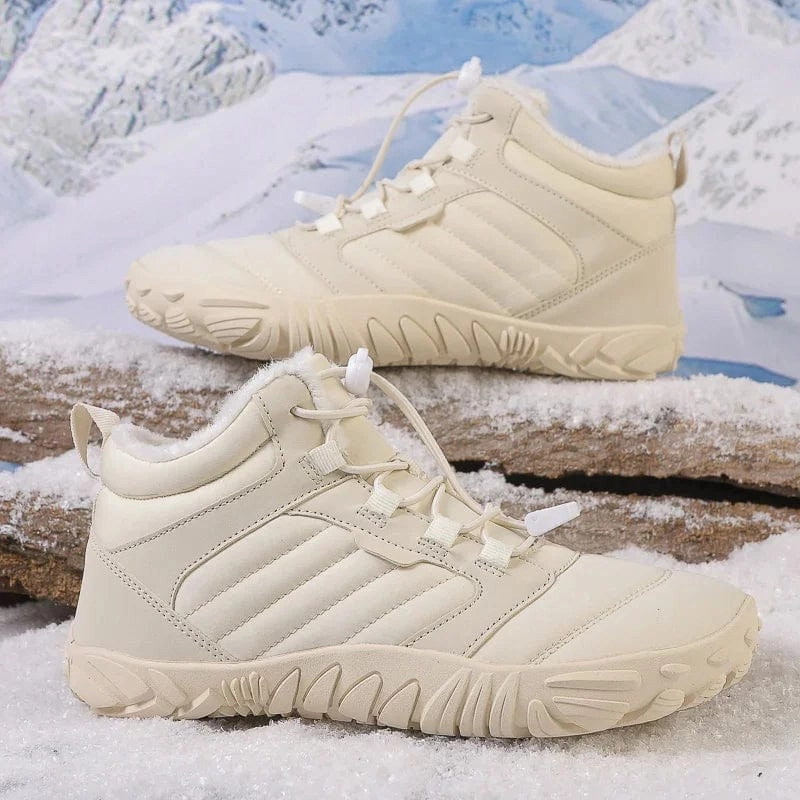 TrailTrek - The Ultimate Barefoot-Style Winter Boots for Rugged Outdoor Adventures! Leather Ankle Boots Low Heel