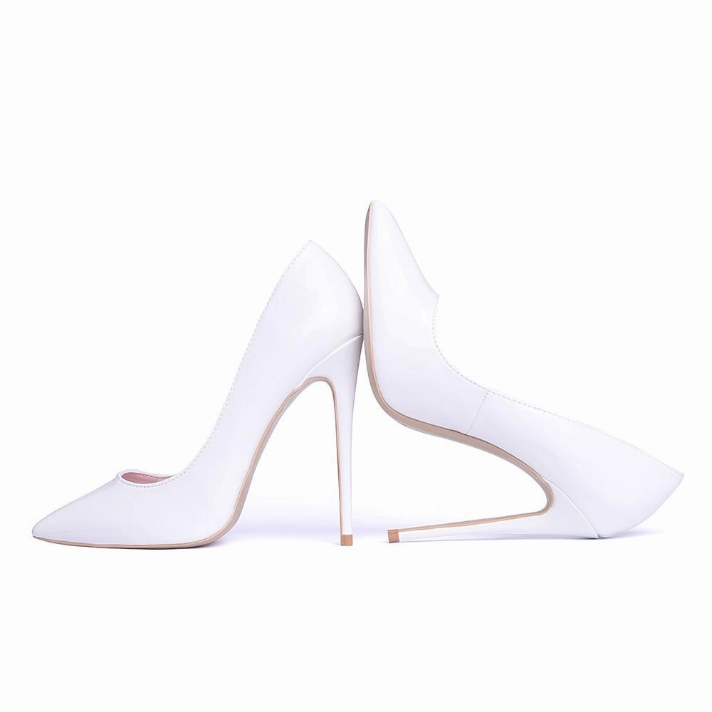 Knee Boots Low Heel Women Pumps High Heels Shoes 10cm White Shoes for Wedding Lacquer