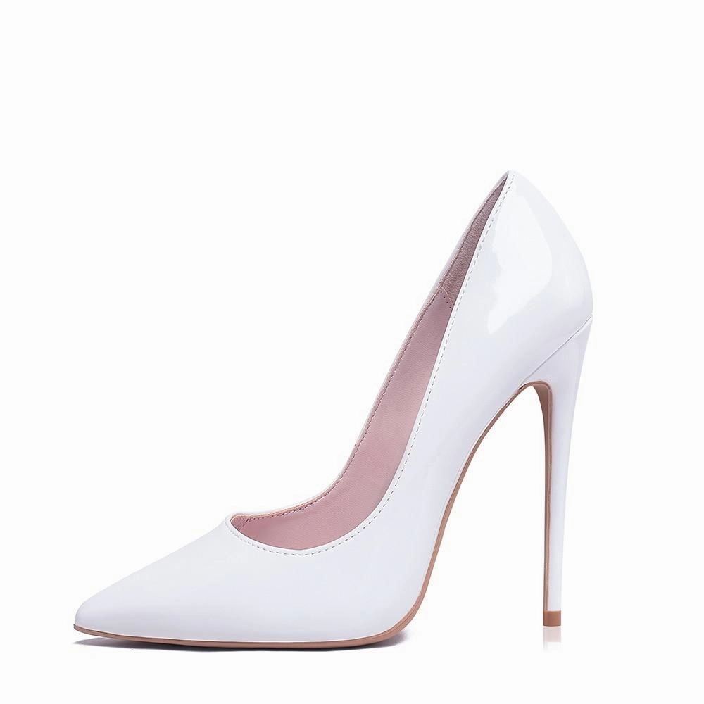 Women Pumps High Heels Shoes 10cm White Shoes for Wedding Lacquer Dress With High Heels