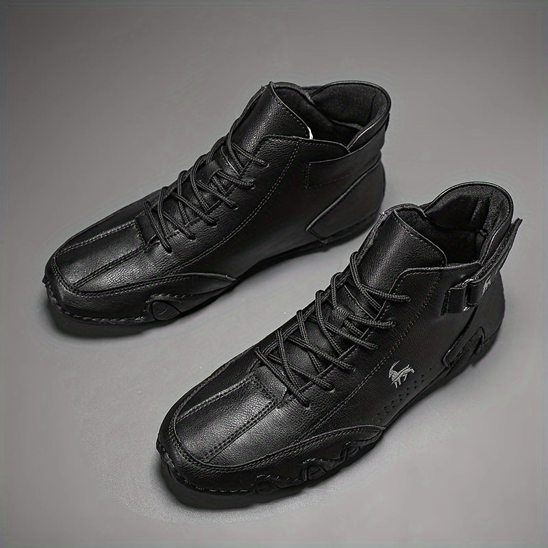 Non Slip Shoes | Men's Casual Boots |  Microfiber Leather  Sneakers Pipe Boots