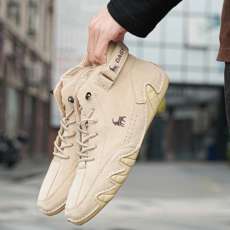 Non Slip Shoes | Men's Casual Boots |  Microfiber Leather  Sneakers Boots Timberland Style