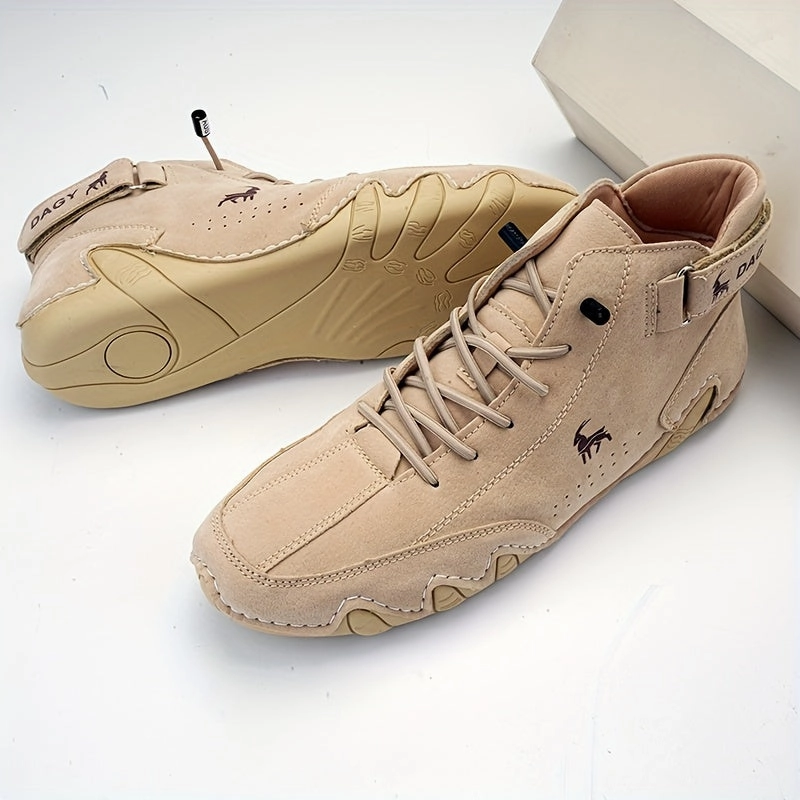 Non Slip Shoes | Men's Casual Boots |  Microfiber Leather  Sneakers Knee Boots Sale