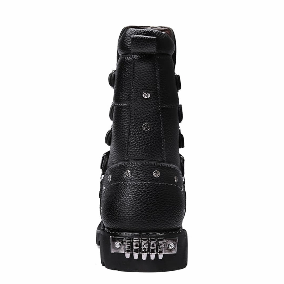 Work Boots With Insulation TUCS Leather Punk Motorcycle Boots