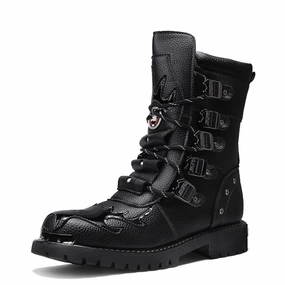 Otk Boots Leather TUCS Leather Punk Motorcycle Boots